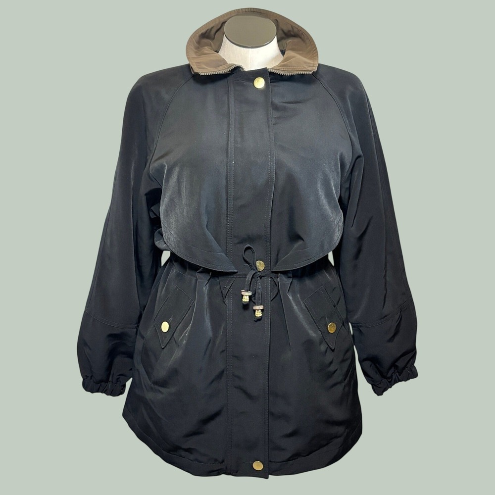 Preston & York Sport Parka M Black Adjustable Waist Anorak Gorpcore Minimalist